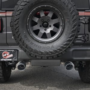 aFe Power Exhaust System Kit, Rebel Cat-Back System, 409 Stainless Steel, With Muffler, 3 Inch to 2-1/2 Inch Pipe Diameter – 49-48096-B