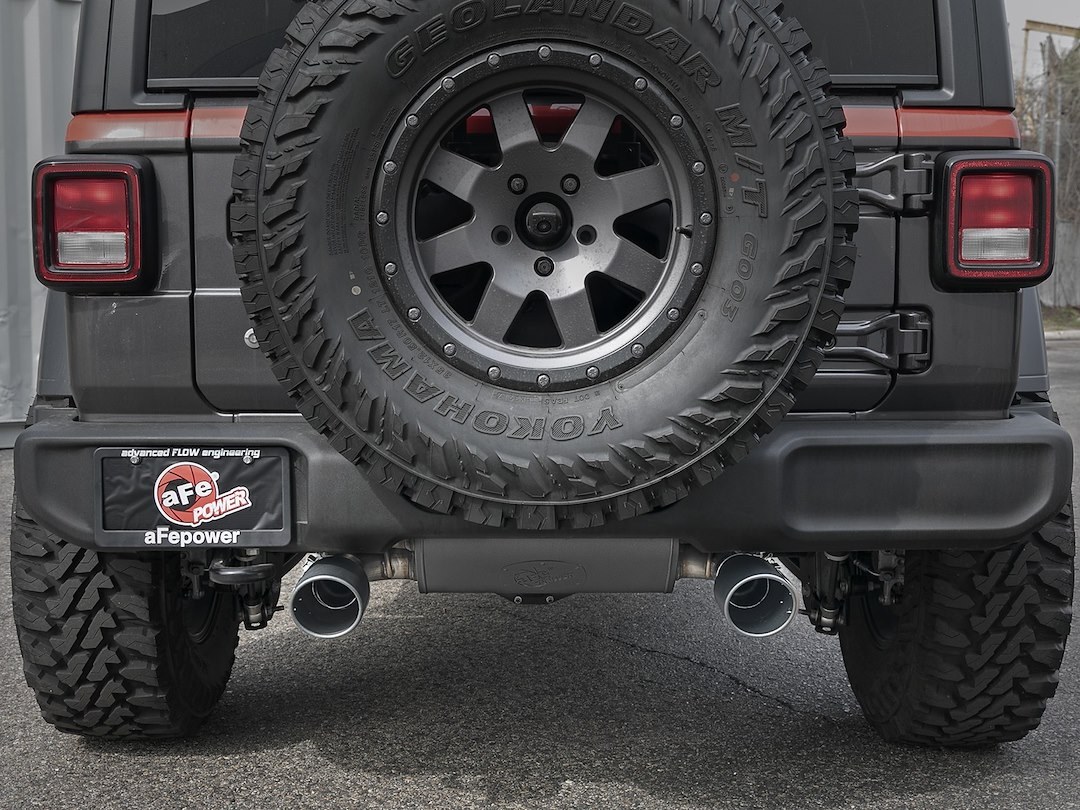 aFe Power Exhaust System Kit, Rebel Cat-Back System, 409 Stainless Steel, With Muffler, 3 Inch to 2-1/2 Inch Pipe Diameter – 49-48096-B