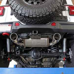 aFe Power Exhaust System Kit, Rebel Cat-Back System, 409 Stainless Steel, With Muffler, 3 Inch to 2-1/2 Inch Pipe Diameter – 49-48096-P