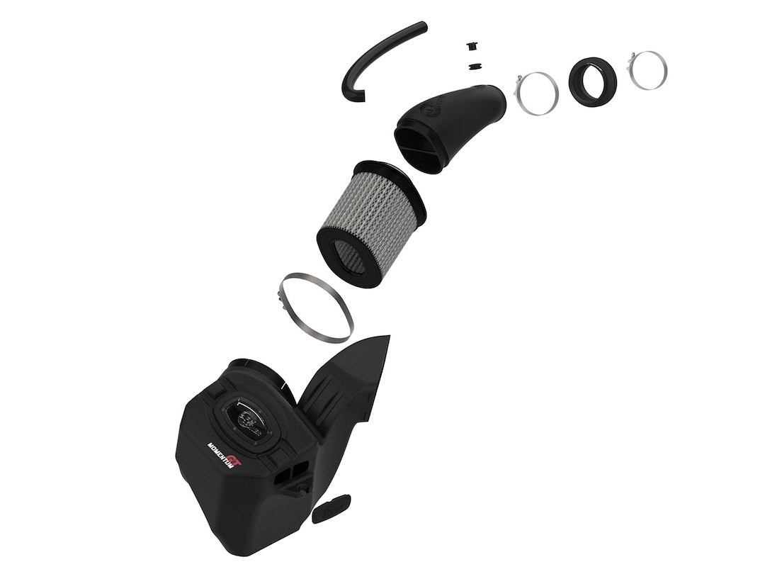 aFe Power Cold Air Intake, Momentum Gt Pro Dry S, Black Molded Plastic, White Pro Dry S Filter, With Air Box – 50-70052D