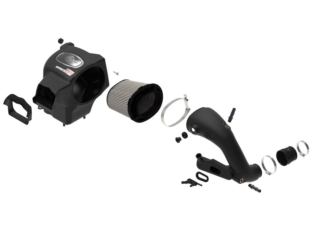 aFe Power Cold Air Intake, Momentum Gt Pro Dry S Stage 2, Black Molded Plastic, White Pro Dry S Filter, With Air Box – 50-70082D