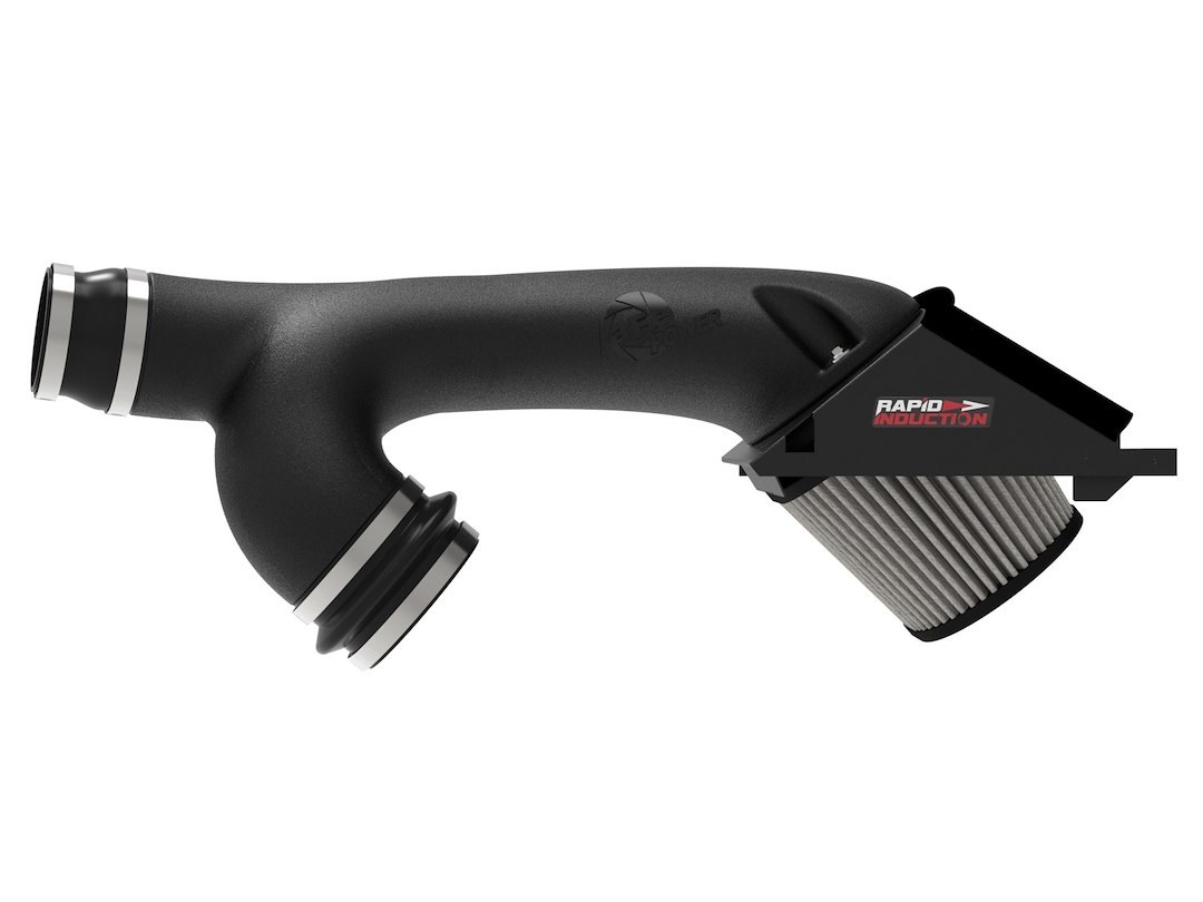 aFe Power Cold Air Intake, Rapid Induction, Black Plastic Tube, White Pro Dry S Filter, With Heat Shield – 52-10010D