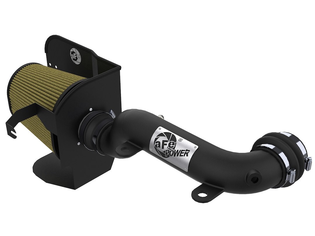 aFe Power Cold Air Intake, Magnum Force Stage 2, Black Aluminum Tube, Yellow Filter, With Heat Shield – 52-13002-B