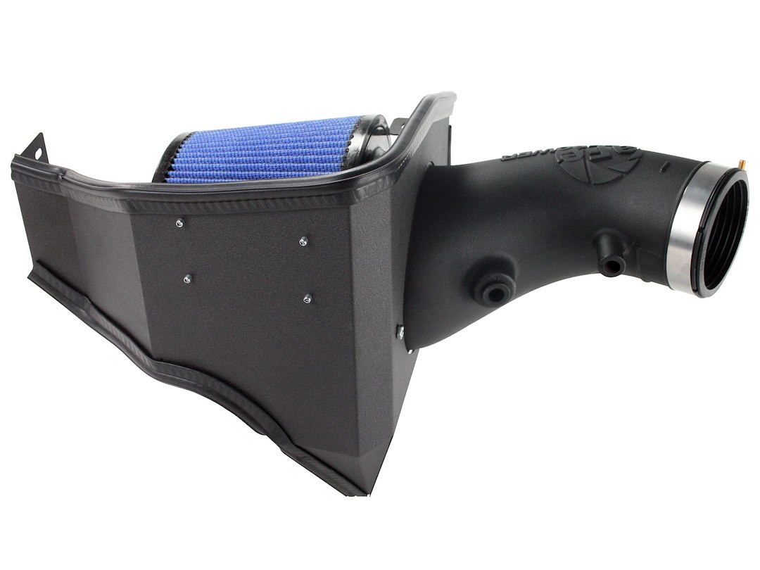 aFe Power Cold Air Intake, Magnum Force Stage 2, Black Molded Plastic Tube, Blue Pro 5R Filter, With Heat Shield – 54-12172