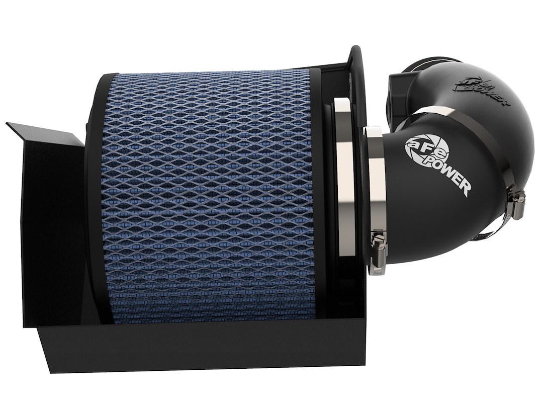 aFe Power Cold Air Intake, Magnum Force Pro 5R Stage 2, Black Plastic Tube, Blue Filter, With Filter Wrap, With Heat Shield – 54-13012R