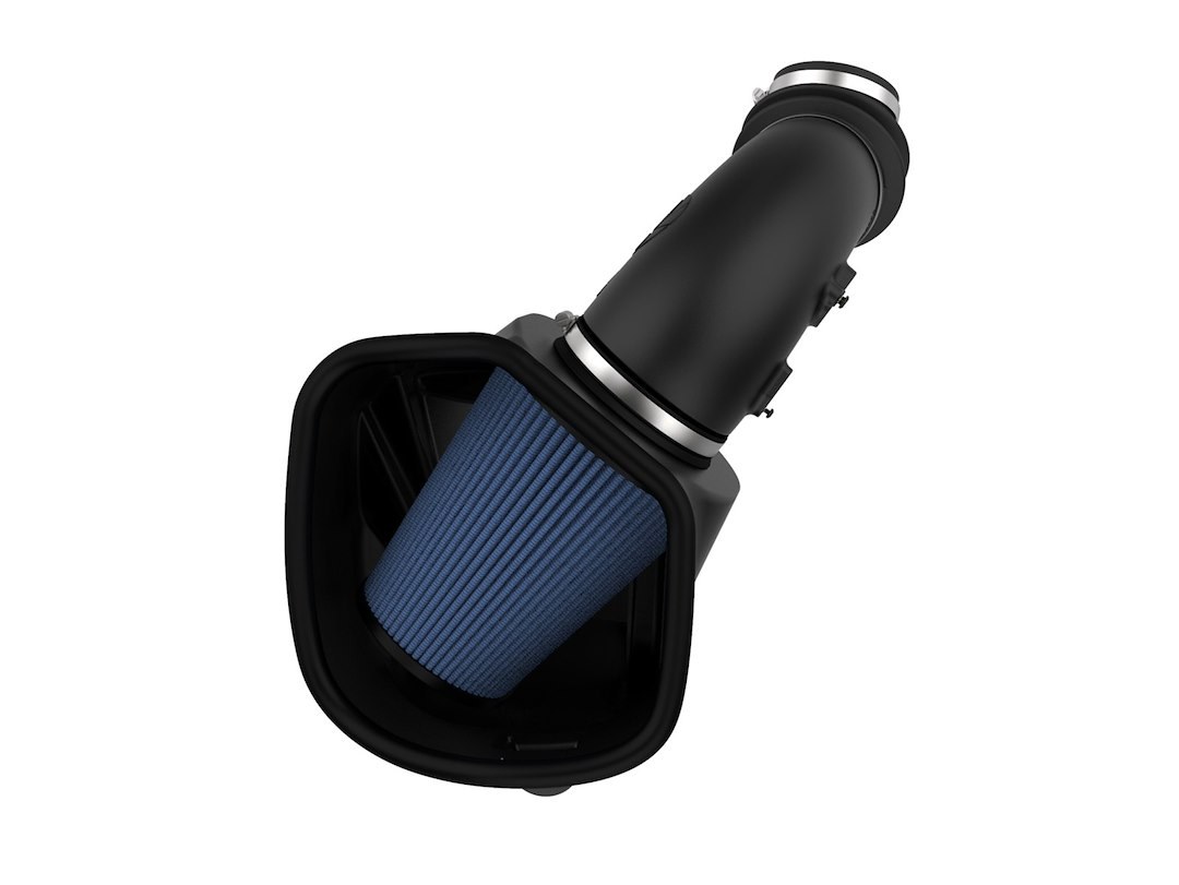 aFe Power Cold Air Intake, Magnum Force Pro 5R Stage 2, Black Plastic Tube, Blue Pro 5R Filter, With Heat Shield – 54-13046R