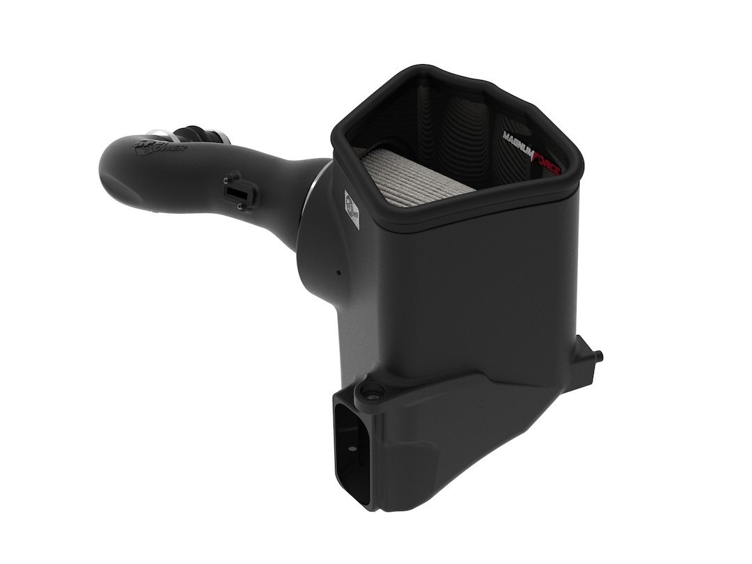 aFe Power Cold Air Intake, Magnum Force Stage 2 Pro Dry S, Black Plastic Tube, White Filter, With Heat Shield – 54-13057D