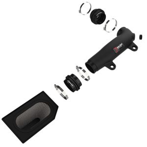 aFe Power Cold Air Intake, Track Series, Carbon Fiber Tube, Pro Dry S Filter, With Heat Shield – 55-10010D