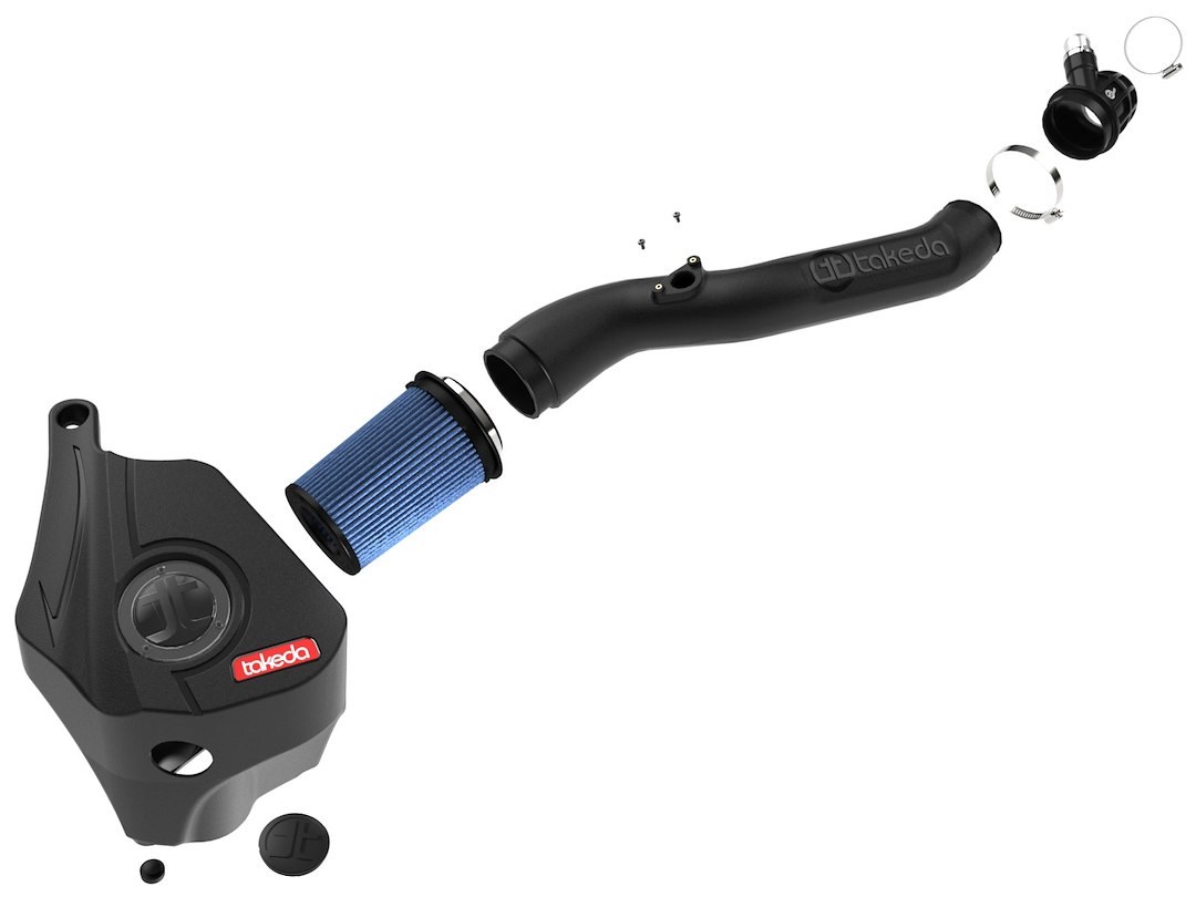 aFe Power Cold Air Intake, Takeda Pro 5R, Black Plastic Tube, Blue Filter, With Heat Shield – 56-70069R