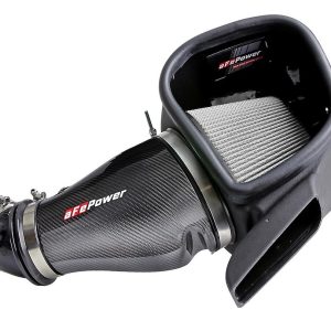 aFe Power Cold Air Intake, Track Series, Carbon Fiber Tube, Pro Dry S Filter, With Heat Shield – 57-10002D