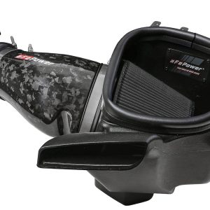 aFe Power Cold Air Intake, Track Series, Carbon Fiber Tube, Pro 5R Filter, With Heat Shield – 57-10028K