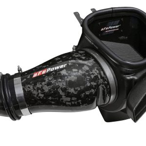 aFe Power Cold Air Intake, Track Series, Carbon Fiber Tube, Pro 5R Filter, With Heat Shield – 57-10028K