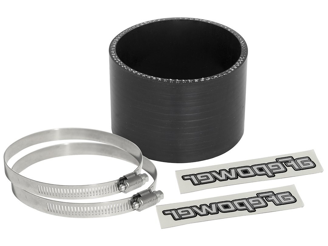 aFe Power Air Intake Hose Coupler, Magnum Force, Straight, 3 Inch Inside Diameter X 2 Inch Length, Black, Silicone, With 2 Worm Gear Clamps – 59-00042