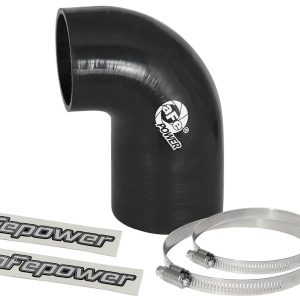aFe Power Air Intake Hose Coupler, Magnum Force, Reducer, 90 Degree Bend, 3 Inch to 2-1/2 Inch Inside Diameter, Black, Silicone – 59-00058