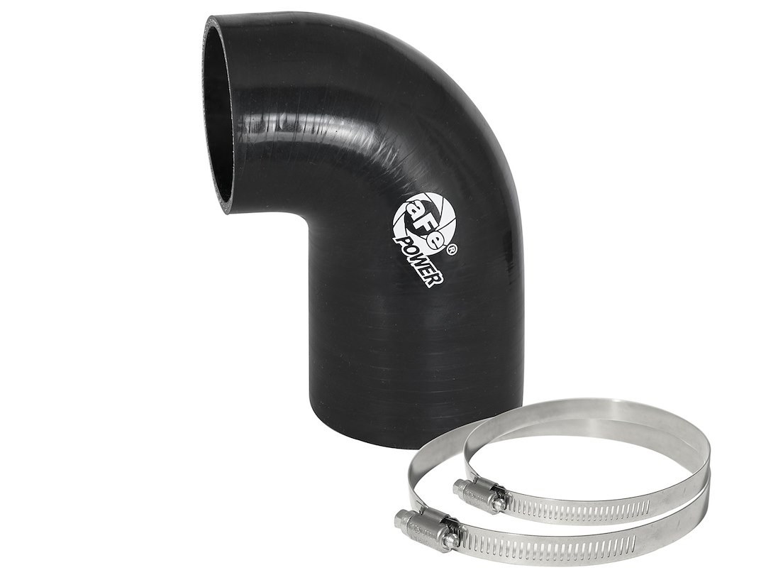 aFe Power Air Intake Hose Coupler, Magnum Force, Reducer, 90 Degree Bend, 3 Inch to 2-1/2 Inch Inside Diameter, Black, Silicone – 59-00058