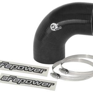 aFe Power Air Intake Hose Coupler, Magnum Force, 90 Degree Bend, 2-3/4 Inch Inside Diameter, Black, Silicone, With 2 Worm Gear Clamps – 59-00059