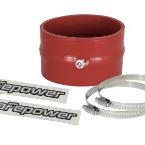 aFe Power Air Intake Hose Coupler, Magnum Force, 3-1/2 Inch Inside Diameter, 2-1/4 Inch Length, With Hump, Red, Silicone – 59-00060