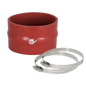 aFe Power Air Intake Hose Coupler, Magnum Force, 3-1/2 Inch Inside Diameter, 2-1/4 Inch Length, With Hump, Red, Silicone – 59-00060