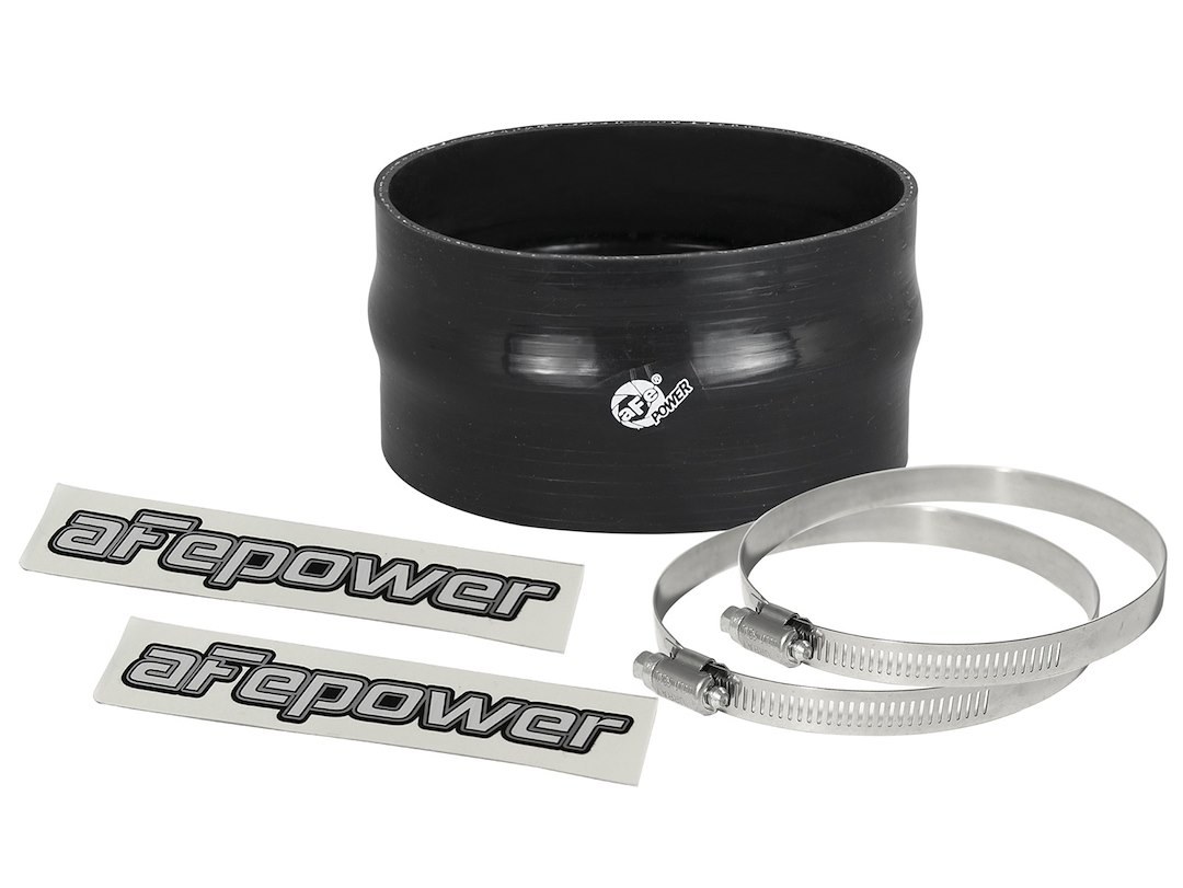 aFe Power Air Intake Hose Coupler, Magnum Force, 3-7/8 Inch Inside Diameter, 2-1/4 Inch Length, With Hump, Black, Silicone – 59-00062