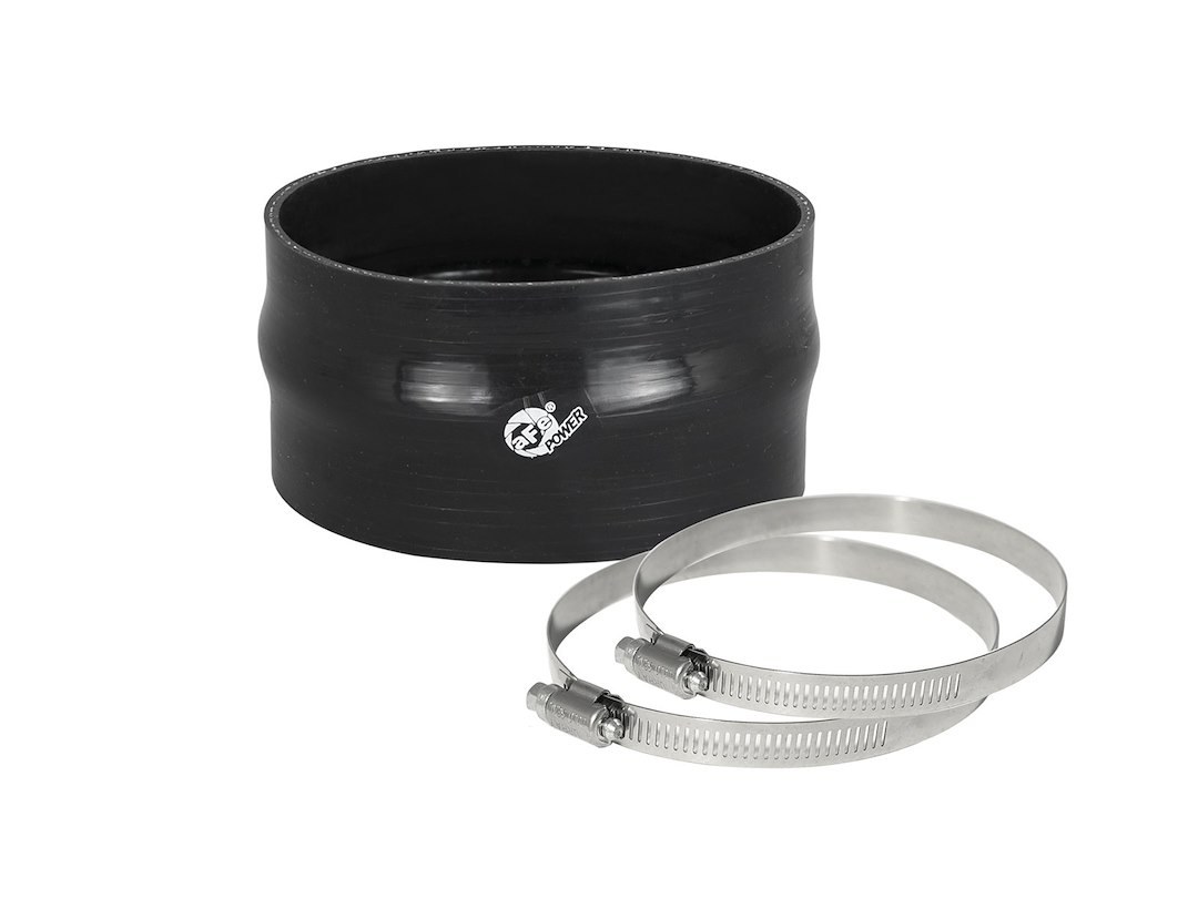 aFe Power Air Intake Hose Coupler, Magnum Force, 3-7/8 Inch Inside Diameter, 2-1/4 Inch Length, With Hump, Black, Silicone – 59-00062