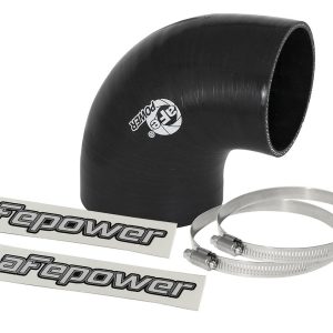 aFe Power Air Intake Hose Coupler, Magnum Force, 3 to 3-1/2 Inch Inside Diameter, 90 Degree Bend, 3 Inch Length, Black, Silicone – 59-00068