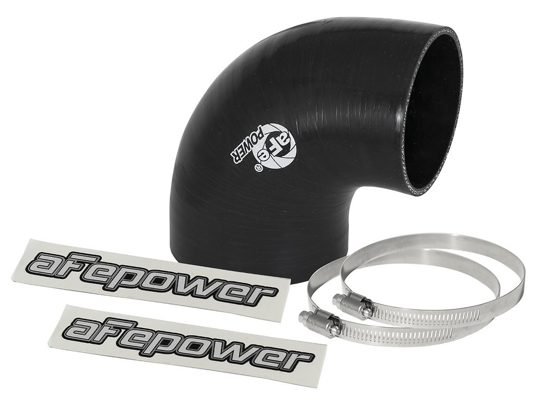aFe Power Air Intake Hose Coupler, Magnum Force, 3 to 3-1/2 Inch Inside Diameter, 90 Degree Bend, 3 Inch Length, Black, Silicone – 59-00068