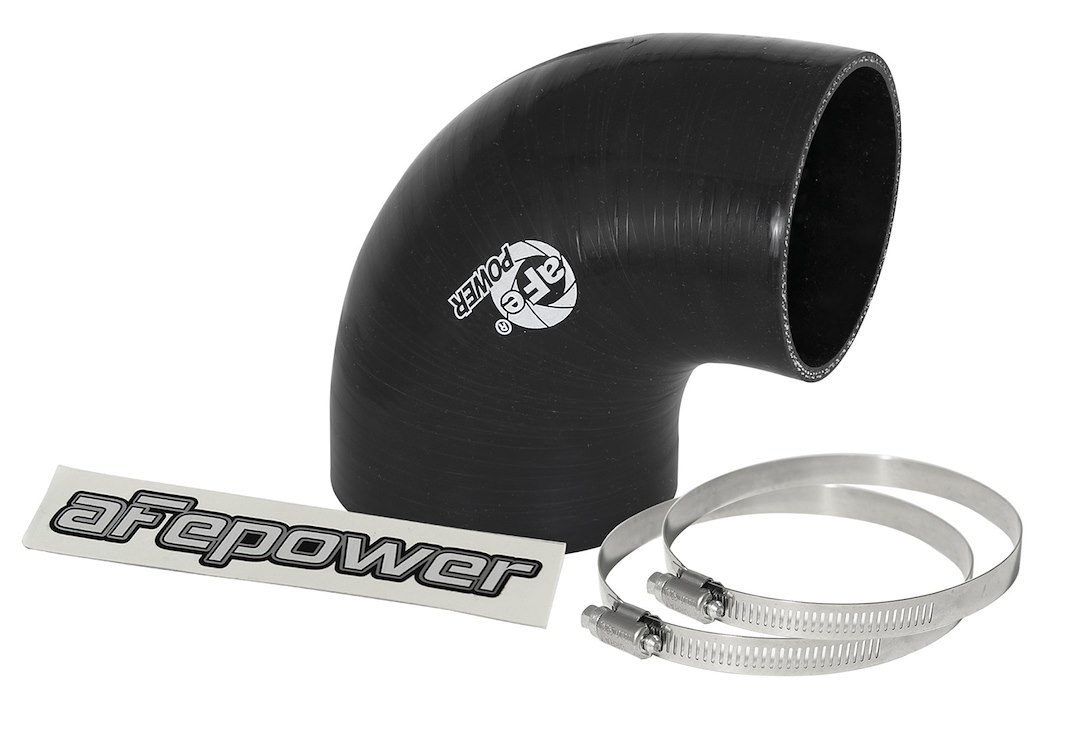 aFe Power Air Intake Hose Coupler, Magnum Force, 3 to 3-1/2 Inch Inside Diameter, 90 Degree Bend, 3 Inch Length, Black, Silicone – 59-00068