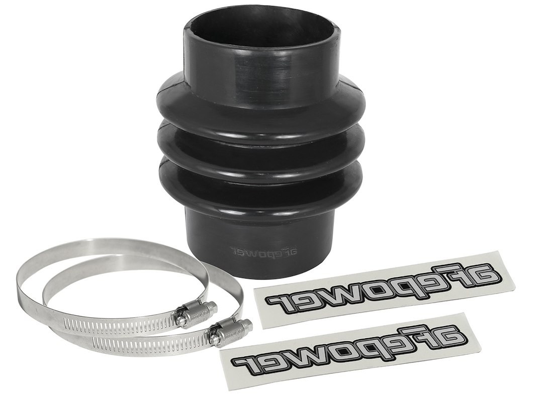 aFe Power Air Intake Hose Coupler, Magnum Force, 3 Inch X 3-1/8 Inch Inside Diameter, 4-3/4 Inch Length, With Triple Hump, Black, Silicone – 59-00074