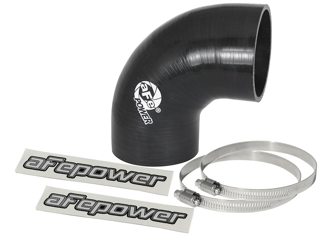aFe Power Air Intake Hose Coupler, Magnum Force, 2-3/4 Inch Inside Diameter, 90 Degree Bend, 5 Inch Length, Black, Silicone, 2 Ply – 59-00076