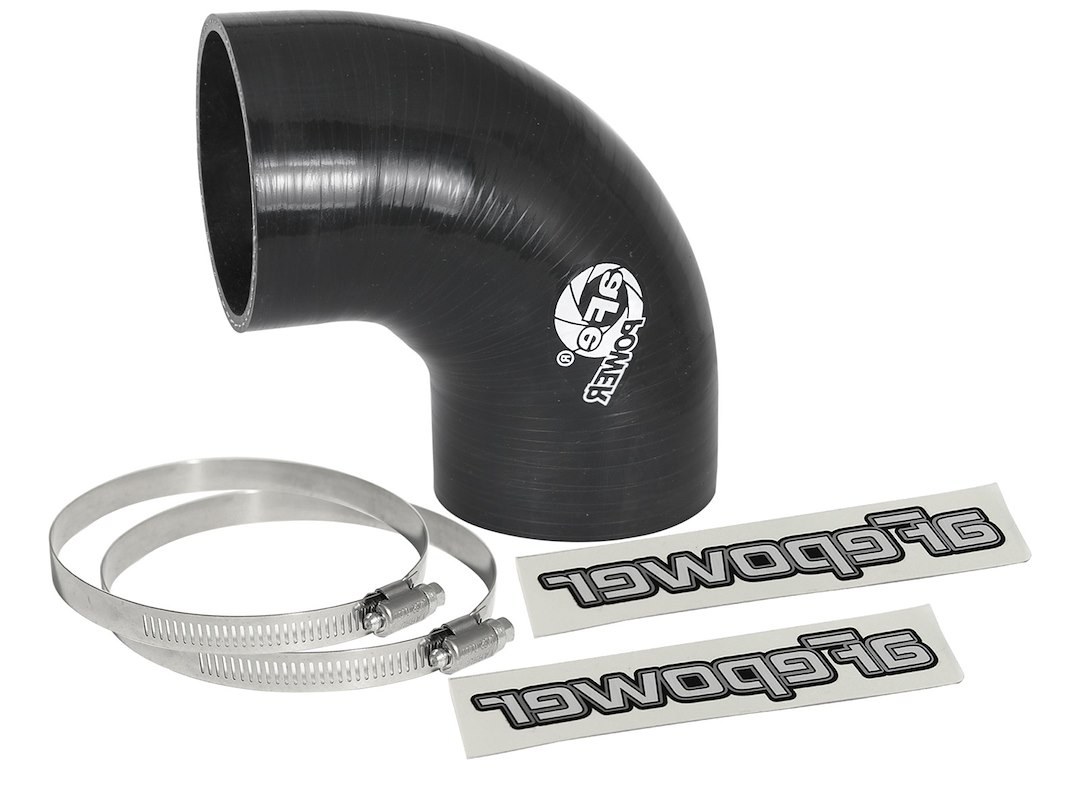 aFe Power Air Intake Hose Coupler, Magnum Force, 2-3/4 Inch Inside Diameter, 90 Degree Bend, 5 Inch Length, Black, Silicone, 2 Ply – 59-00076