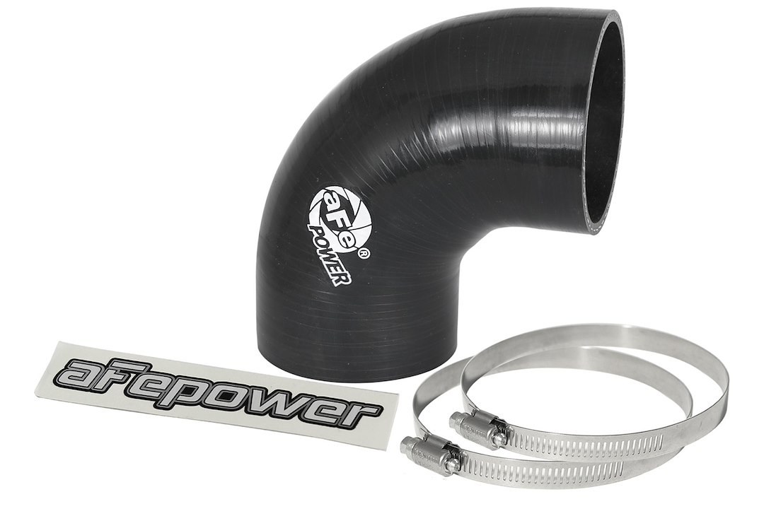 aFe Power Air Intake Hose Coupler, Magnum Force, 2-3/4 Inch Inside Diameter, 90 Degree Bend, 5 Inch Length, Black, Silicone, 2 Ply – 59-00076