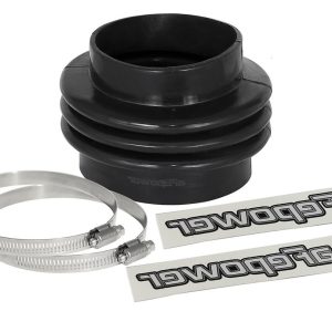 aFe Power Air Intake Hose Coupler, Magnum Force, Straight, Reducer, 4 Inch Diameter X 3-1/2 Inch Length, Triple Bellow, Black, Silicone – 59-00081