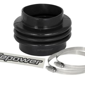 aFe Power Air Intake Hose Coupler, Magnum Force, Straight, Reducer, 4 Inch Diameter X 3-1/2 Inch Length, Triple Bellow, Black, Silicone – 59-00081
