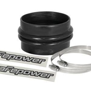 aFe Power Air Intake Hose Coupler, Magnum Force, Straight, 3-3/4 Inch Diameter X 2-1/2 Inch Length, Double Bellow, Black, Silicone – 59-00084