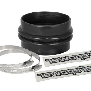 aFe Power Air Intake Hose Coupler, Magnum Force, Straight, 3-3/4 Inch Diameter X 2-1/2 Inch Length, Double Bellow, Black, Silicone – 59-00084