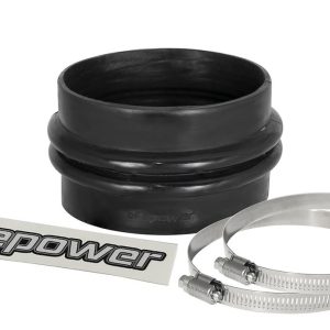 aFe Power Air Intake Hose Coupler, Magnum Force, Straight, 3-3/4 Inch Diameter X 2-1/2 Inch Length, Double Bellow, Black, Silicone – 59-00084