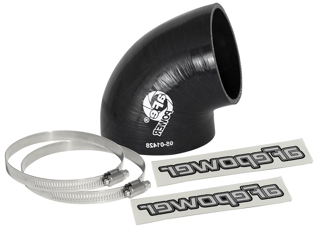 aFe Power Air Intake Hose Coupler, Magnum Force, 75 Degree Reducer, 3-1/2 X 3 Inch Inside Diameter, Black, Silicone – 59-00088