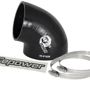 aFe Power Air Intake Hose Coupler, Magnum Force, 75 Degree Reducer, 3-1/2 X 3 Inch Inside Diameter, Black, Silicone – 59-00088