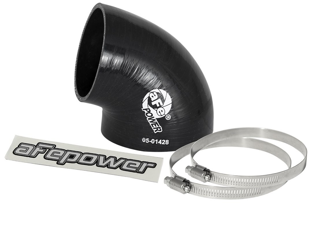aFe Power Air Intake Hose Coupler, Magnum Force, 75 Degree Reducer, 3-1/2 X 3 Inch Inside Diameter, Black, Silicone – 59-00088