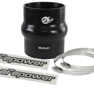 aFe Power Air Intake Hose Coupler, Magnum Force, 3-1/8 Inch Inside Diameter, 4 Inch Length, With Hump, Black, Silicone – 59-00098