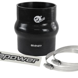 aFe Power Air Intake Hose Coupler, Magnum Force, 3-1/8 Inch Inside Diameter, 4 Inch Length, With Hump, Black, Silicone – 59-00098