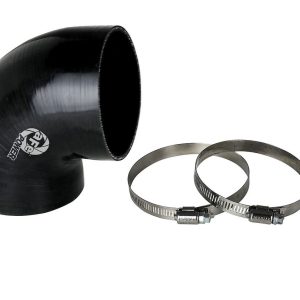 aFe Power Air Intake Hose Coupler, Magnum Force, 90 Degree Reducer, 3-3/4 Inch Diameter Inlet X 3-1/2 Inch Outlet, Black, Polyurethane – 59-00121