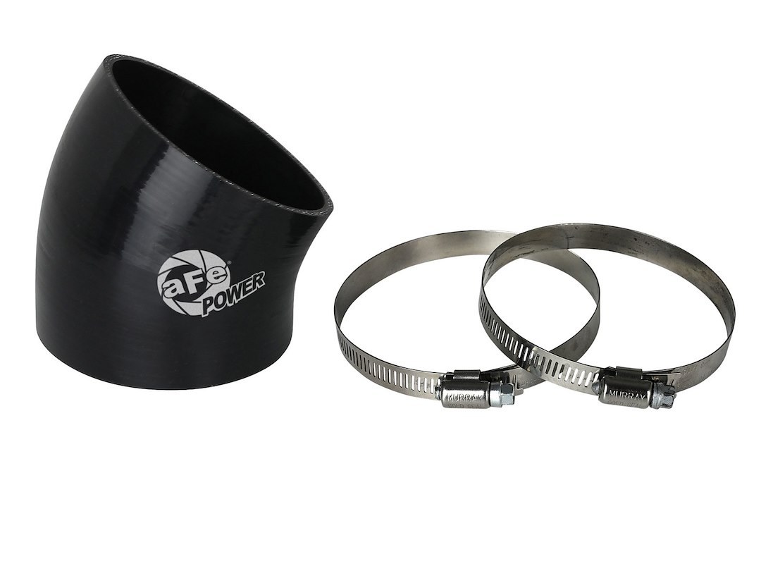 aFe Power Air Intake Hose Coupler, Magnum Force, 30 Degree Straight, 3-1/2 Inch Diameter Inlet X 3-1/2 Inch Outlet, Black, Polyurethane – 59-00122