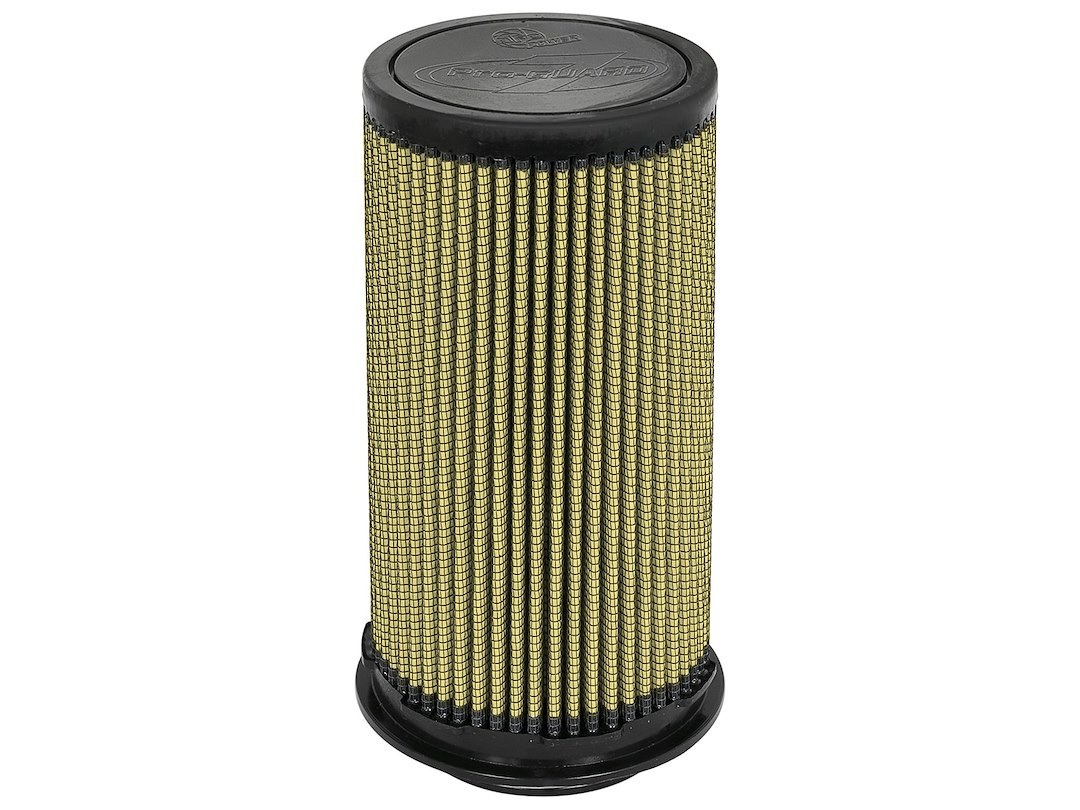 aFe Power Air Filter, Magnum Flow Pro Guard 7, Washable, Gold, Cotton Gauze, Round Tapered, 5 Inch Base Diameter X 4-1/2 Inch Top Diameter – 72-90099