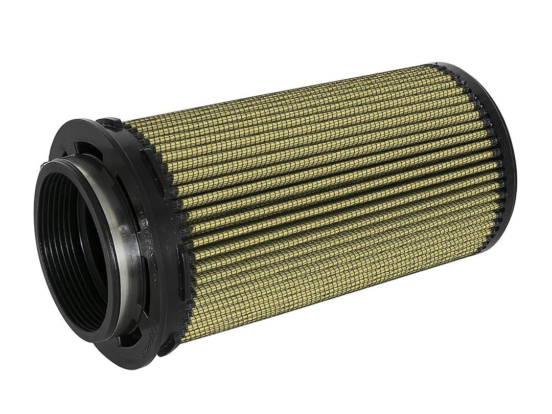 aFe Power Air Filter, Magnum Flow Pro Guard 7, Washable, Gold, Cotton Gauze, Round Tapered, 5 Inch Base Diameter X 4-1/2 Inch Top Diameter – 72-90099