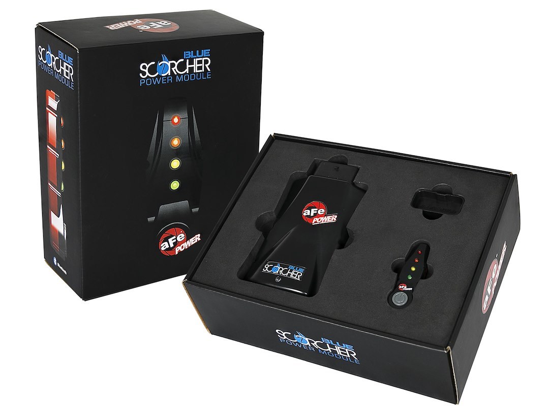 aFe Power Boost Controller, Scorcher Blue, Works with Bluetooth, 4 Stage, Plug and Play – 77-86310