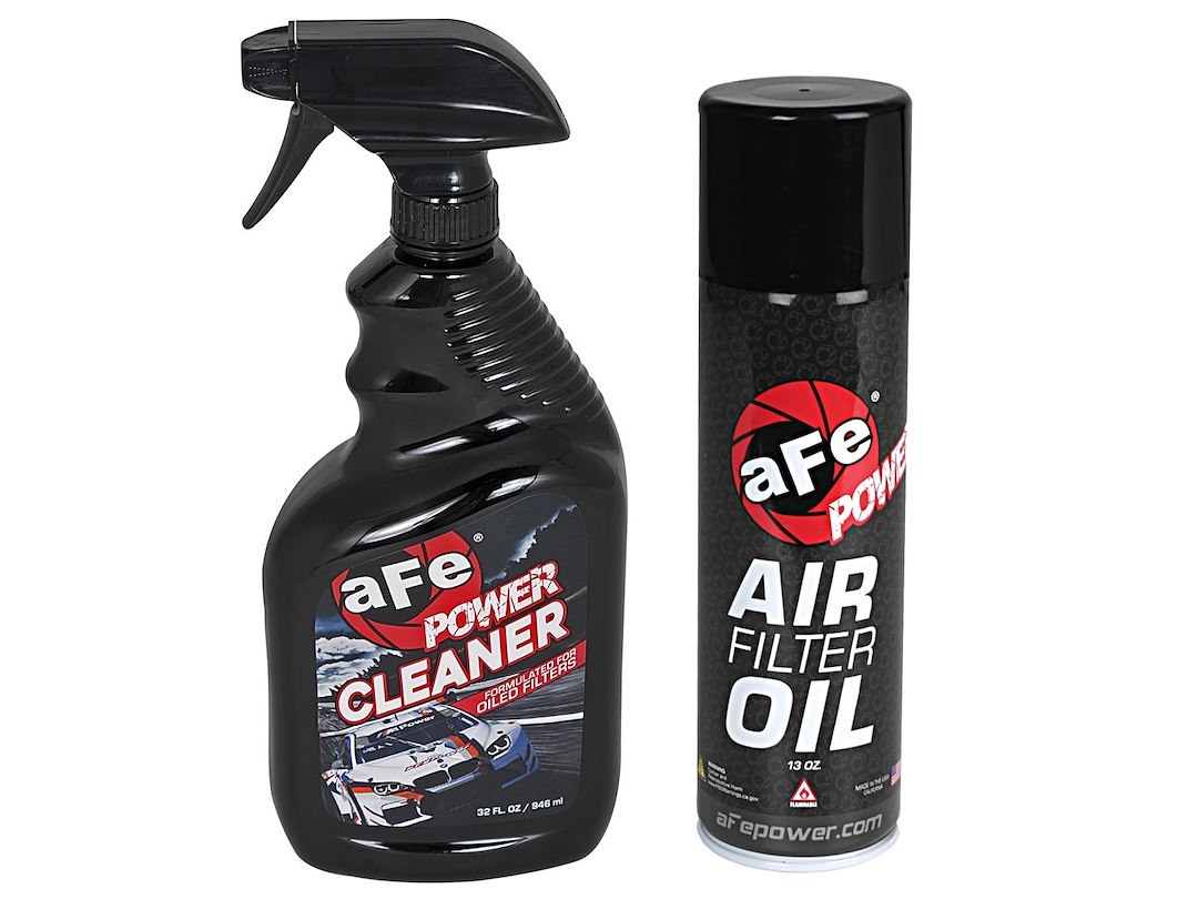 aFe Power Air Filter Cleaner Kit, 32 Ounce Pump Spray Bottle, 13 Ounce Aerosol Bottle, Blue Filter Oil – 90-51101L