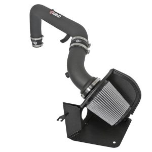 aFe Power Cold Air Intake, Takeda, Wrinkle Black Powder Coated Aluminum, White Pro Dry S Filter, With Heat Shield – TR-5306B-D