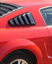 Astra Hammnd Window Louver, Side Windows, Scoop with Grille Insert, Black, Must Be Painted, ABS Plastic, Installs with 3M ® Tape, Set of 2 – 24566