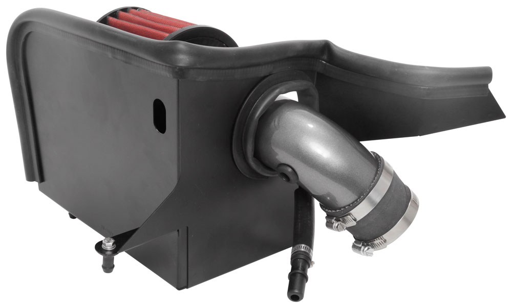 Aem Induct Cold Air Intake, Gunmetal Grey Aluminum Tube, Red Dryflow Filter, With Heat Shield – 21-842C